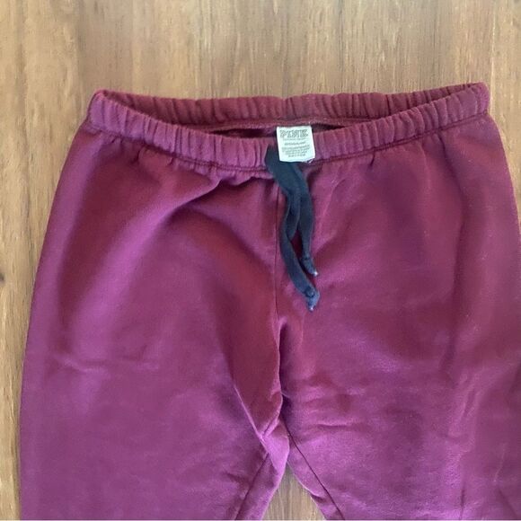 Victoria’s Secret PINK Sweatpants Size‎ Small low rise maroon and black - Picture 4 of 11